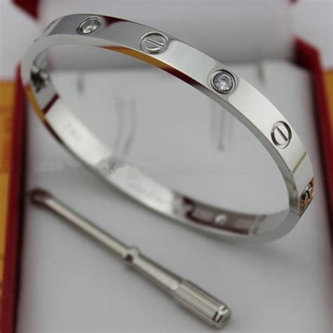 cartier love bracelet white gold replica|look alike cartier love bracelet.